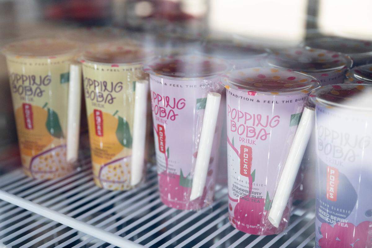 Boba tea drinks for sale at Koibito Poke in Gulfport on Thursday, June 5, 2025. The restaurant plans to eventually have its own boba drinks.