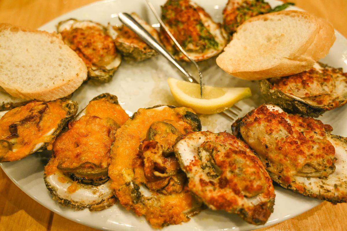 An oyster sampler is one of the choices on the menu at the new Bacchus on the Bayou in Ocean Springs.