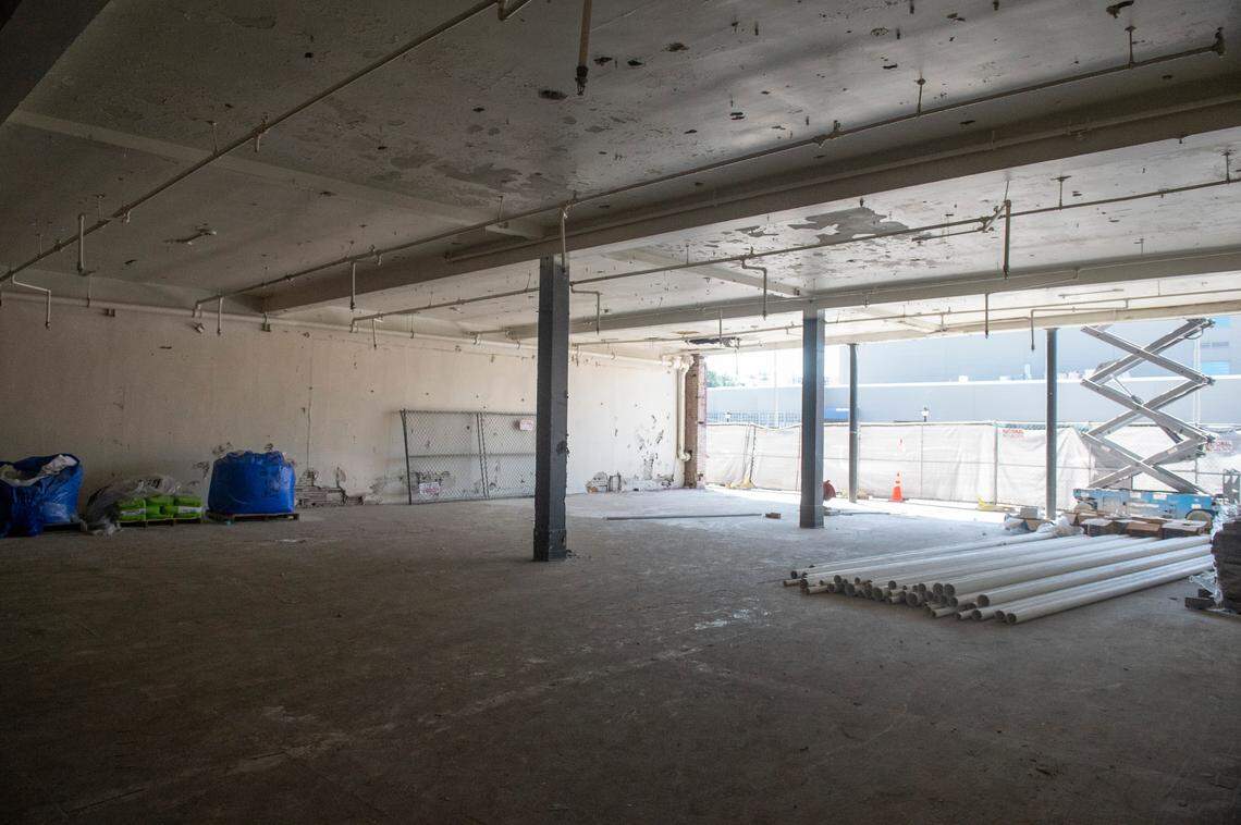 Work continues on the Barq Building, which is being restored as a mixed-use development in downtown Biloxi.