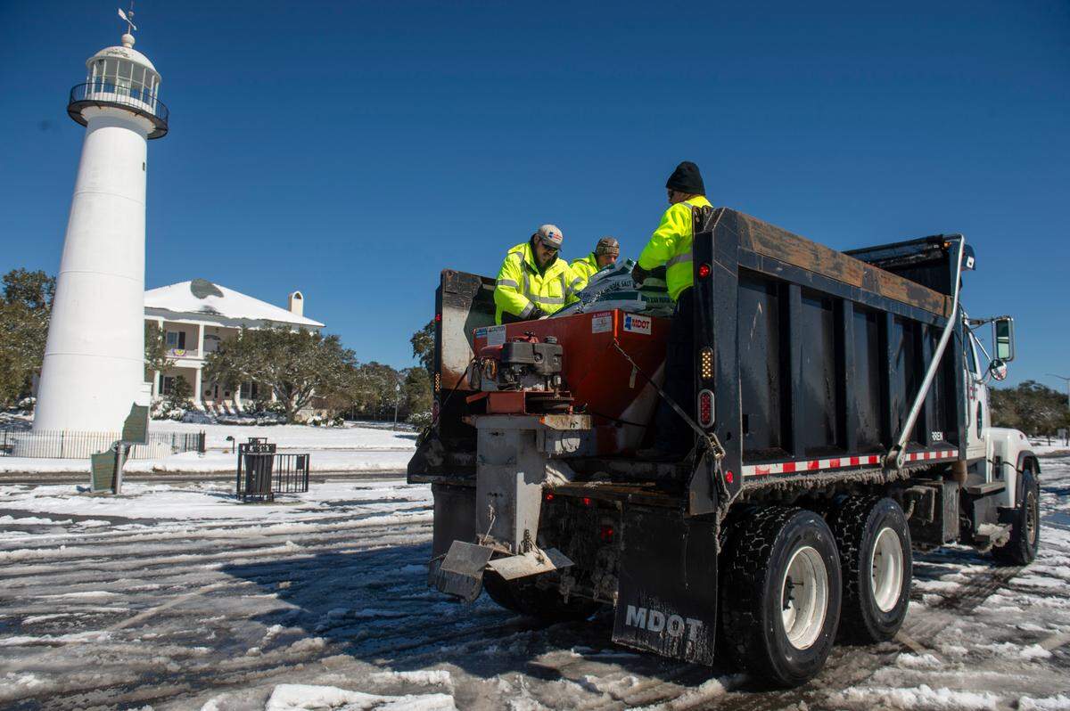 Attempting to keep the roads clear across South Mississippi was a full-time job Wednesday, Jan. 22, 2025.