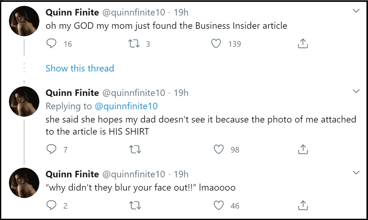 OnlyFans user Quinn Finite says she’s OK after an article on sexual tweets from the U.S. Army outed her as a sex worker to family and friends.
