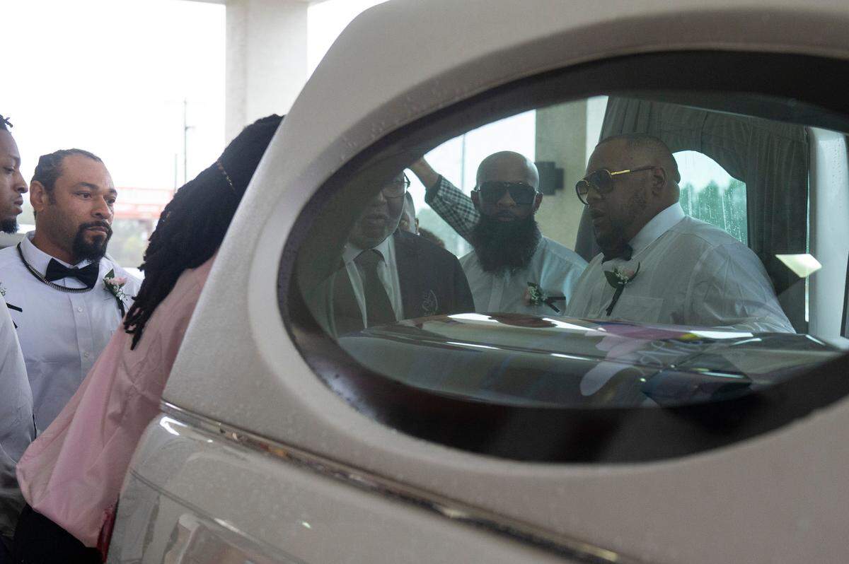 Pallbearers place the casket of Ni’Kyra Dedeaux into the hearse following her funeral at Lyman Community Center in Gulfport on Friday, Jan. 10, 2025. Dedeaux was killed in an alleged terrorist attack on Bourbon Street in New Orleans on Jan. 1.