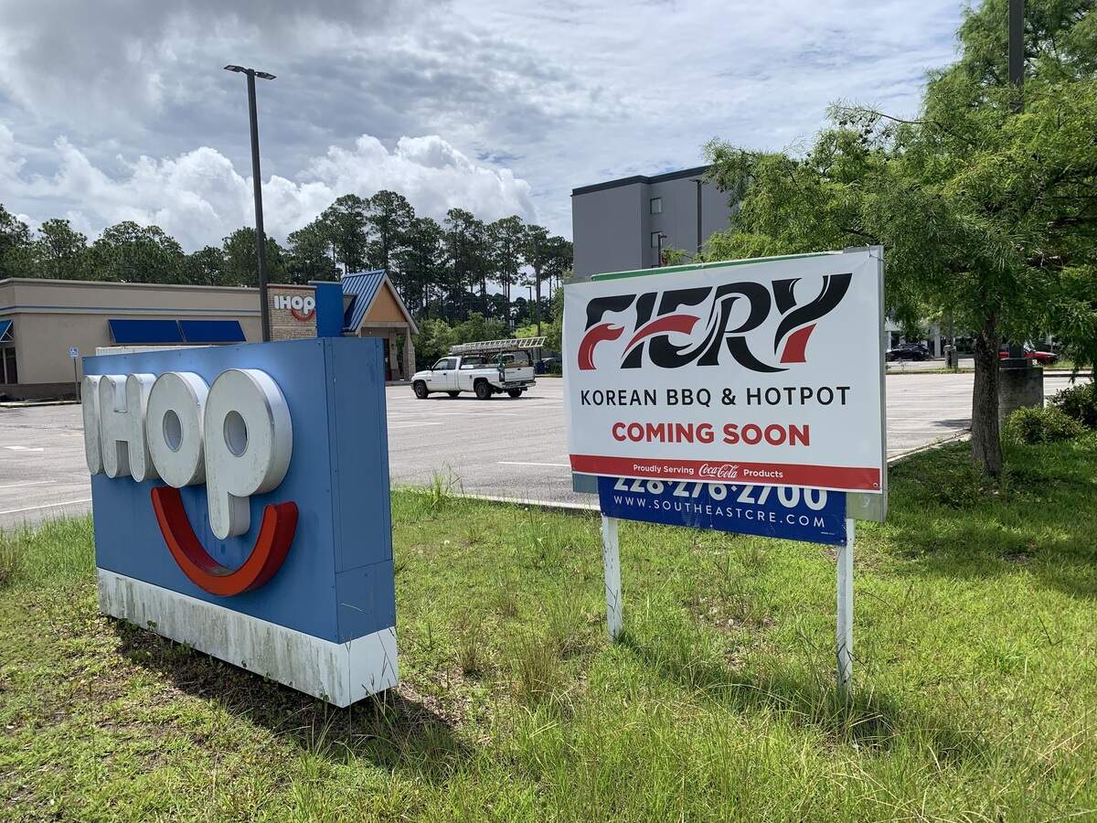 A sign for the new Fiery Korean BBQ Restaurant is posted next to the sign for the vacant IHOP restaurant in D’Iberville that closed more than a year ago. The owners of Samurai Japanese Cuisine are opening this second Asian eatery in the city.