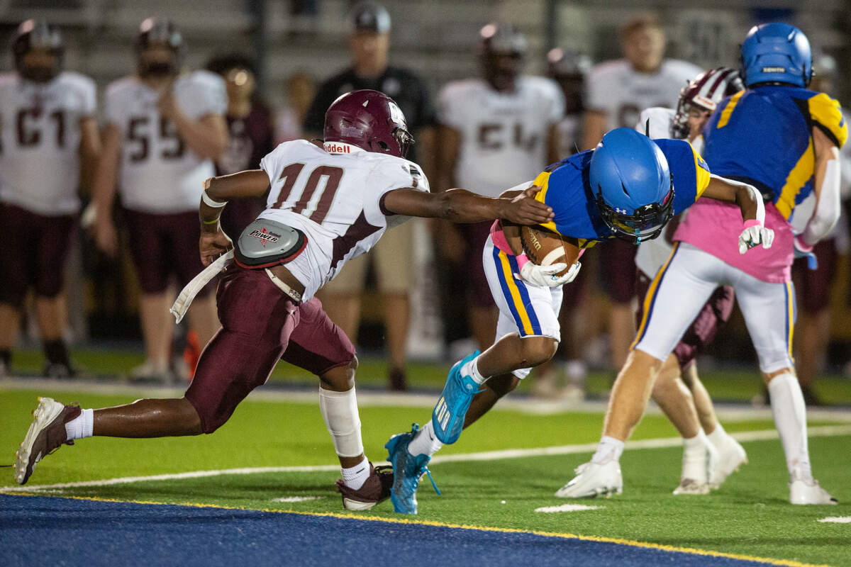 Resurrection’s Jaylen Harper almost gets tackled by Richton during a game against Richton at Gautier High School in Gautier on Friday, Oct. 14, 2022.