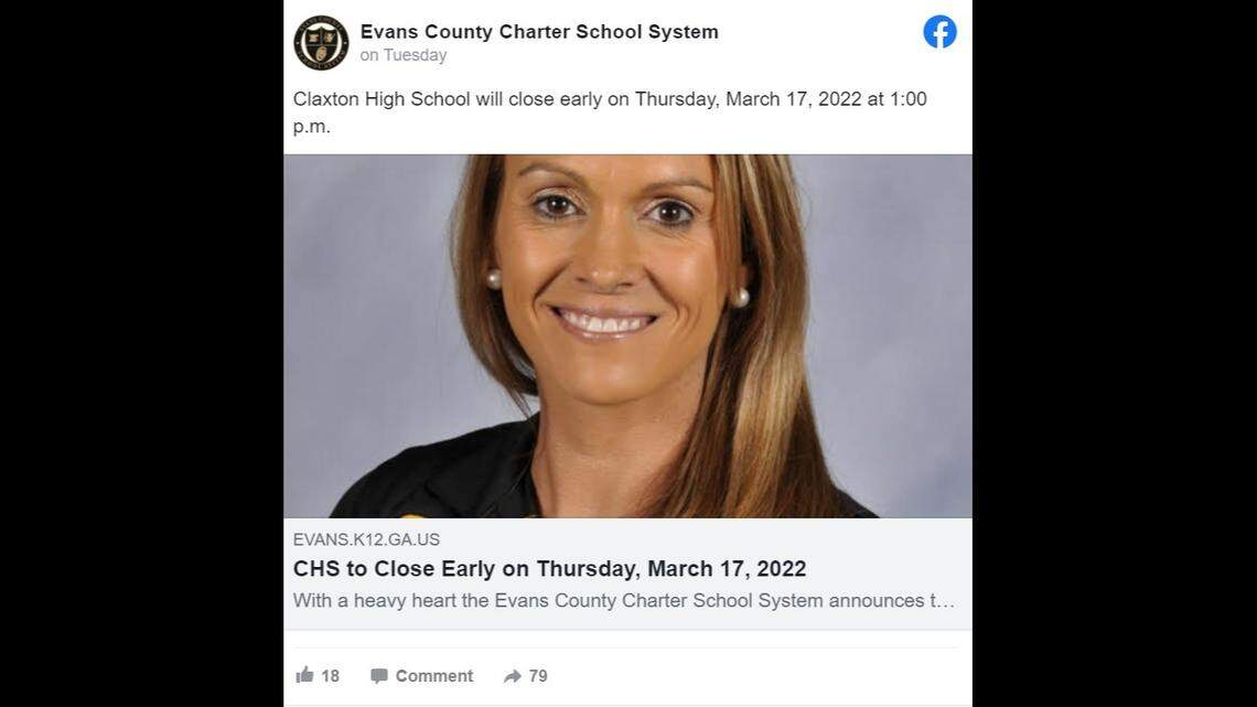 Teacher Julie Sikes was among two people killed in a head-on crash in Tattnall County, Georgia on Monday, March 14.