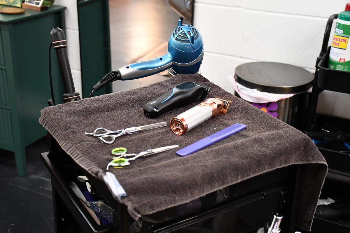 With practical exam contracts canceled and only three staff members proctoring tests, cosmetology and barbering tools await use at one of Mississippi’s 64 training sites.