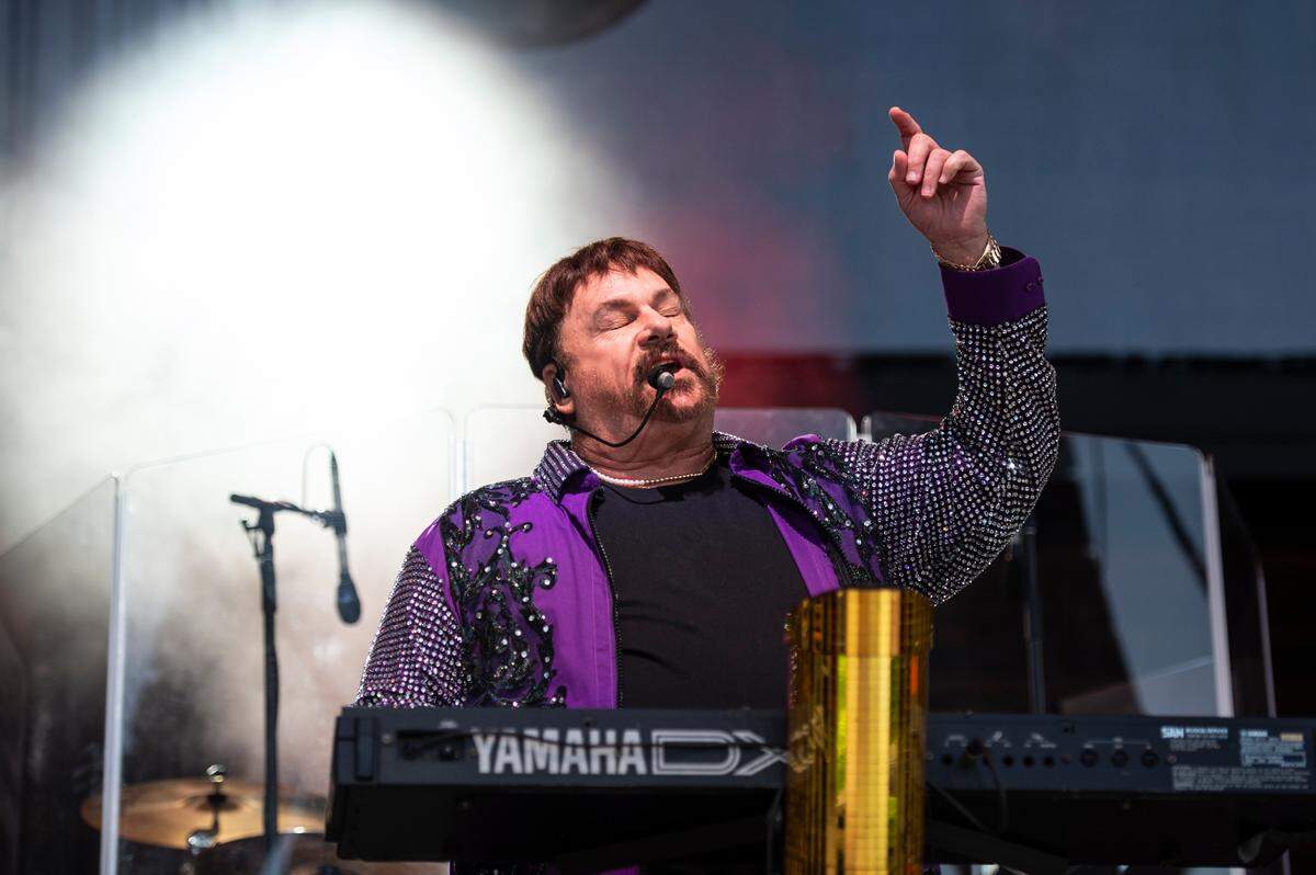 KC and The Sunshine Band performs at the inaugural show at The Sound Amphitheater in Gautier on Friday, April 12, 2024.