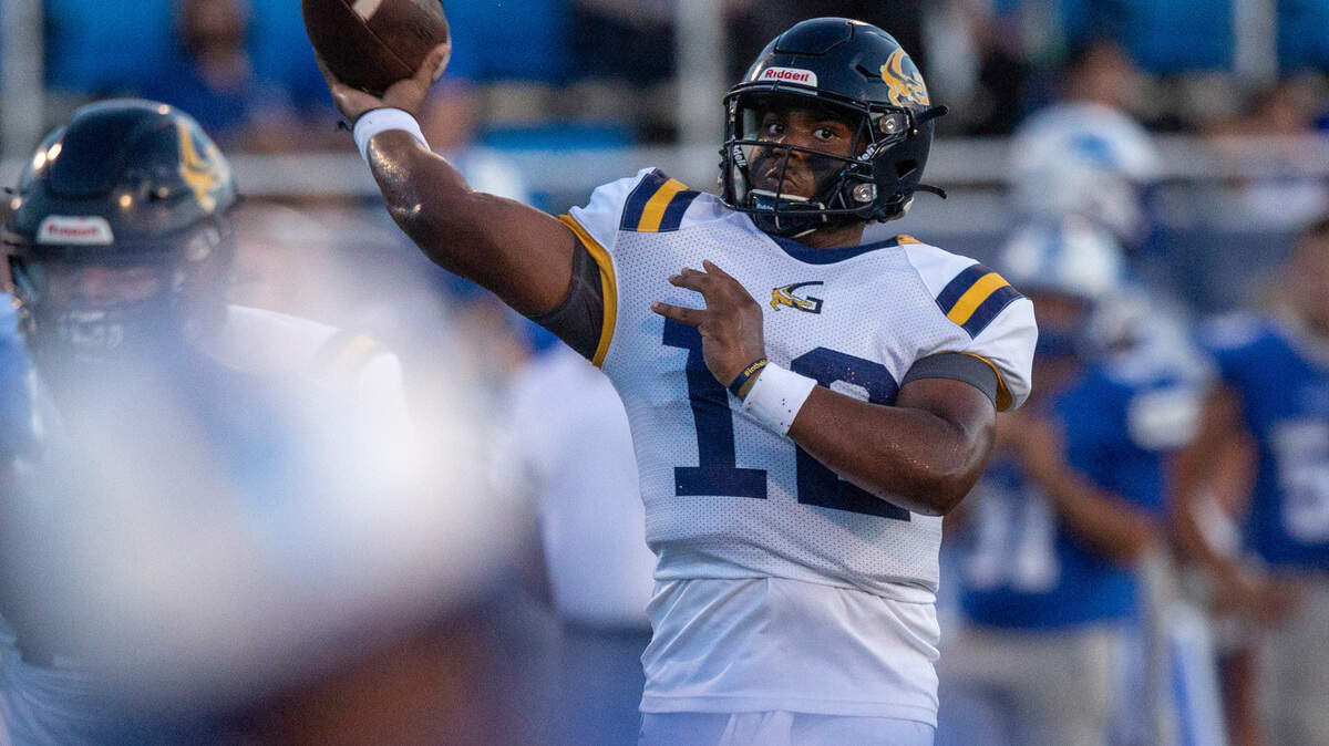 Gautier quarterback Kaden Irving throws a pass during a Jamboree game at Greyhound Stadium in Ocean Springs on Friday, Aug. 19, 2022.