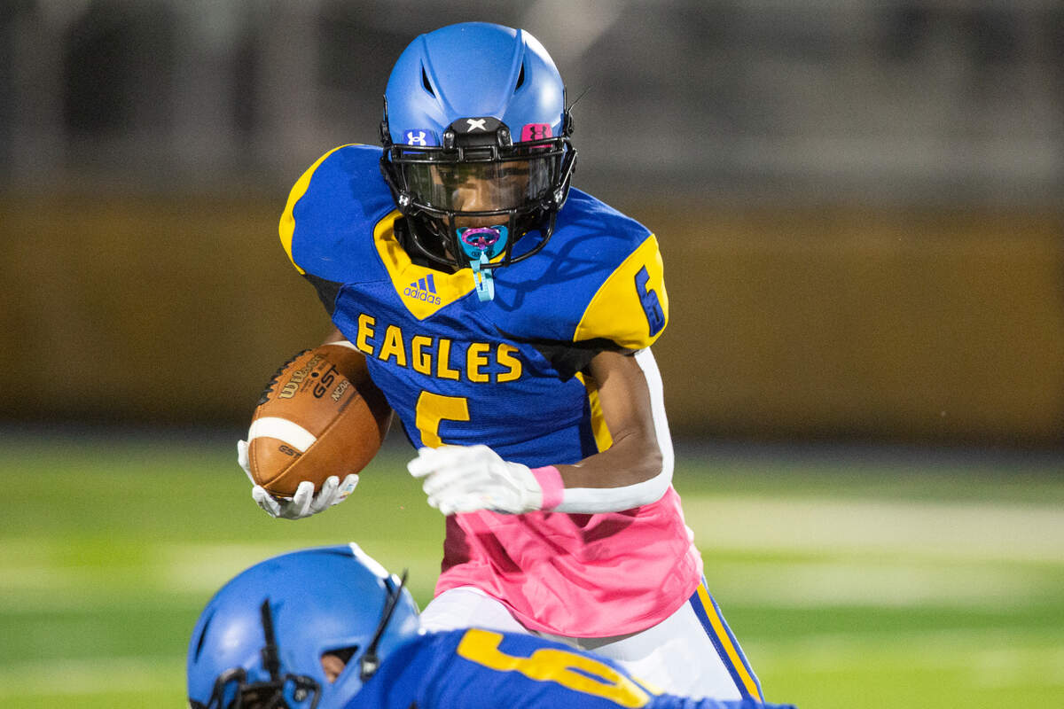 Resurrection’s Jaylen Harper runs the ball during a game against Richton at Gautier High School in Gautier on Friday, Oct. 14, 2022.