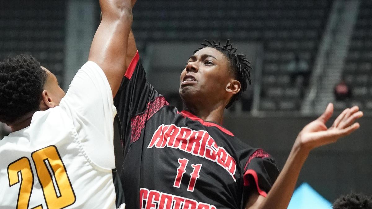 Harrison Central’s Samuel Murray (11) shoots against Starkville during the MHSAA 6A Boys Basketball Semifinals held at the Mississippi Coliseum March 4th, 2020. (Bob Smith-Special to the Sun Herald)