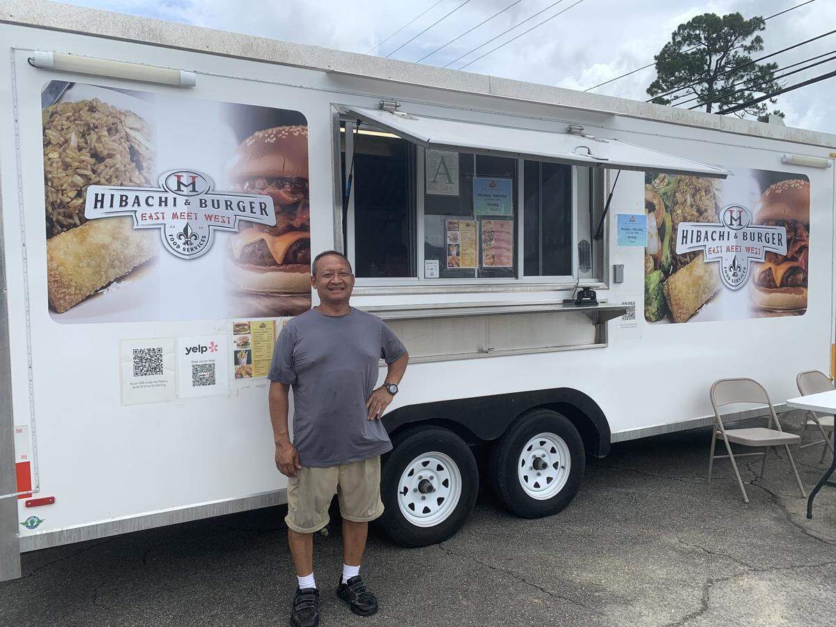 Michael Nguyen, along with his wife and children, operate the H and M Hibachi and Burger food truck in Vancleave. Burgers and fried rice are the favorites at this “East meets West” restaurant on wheels.