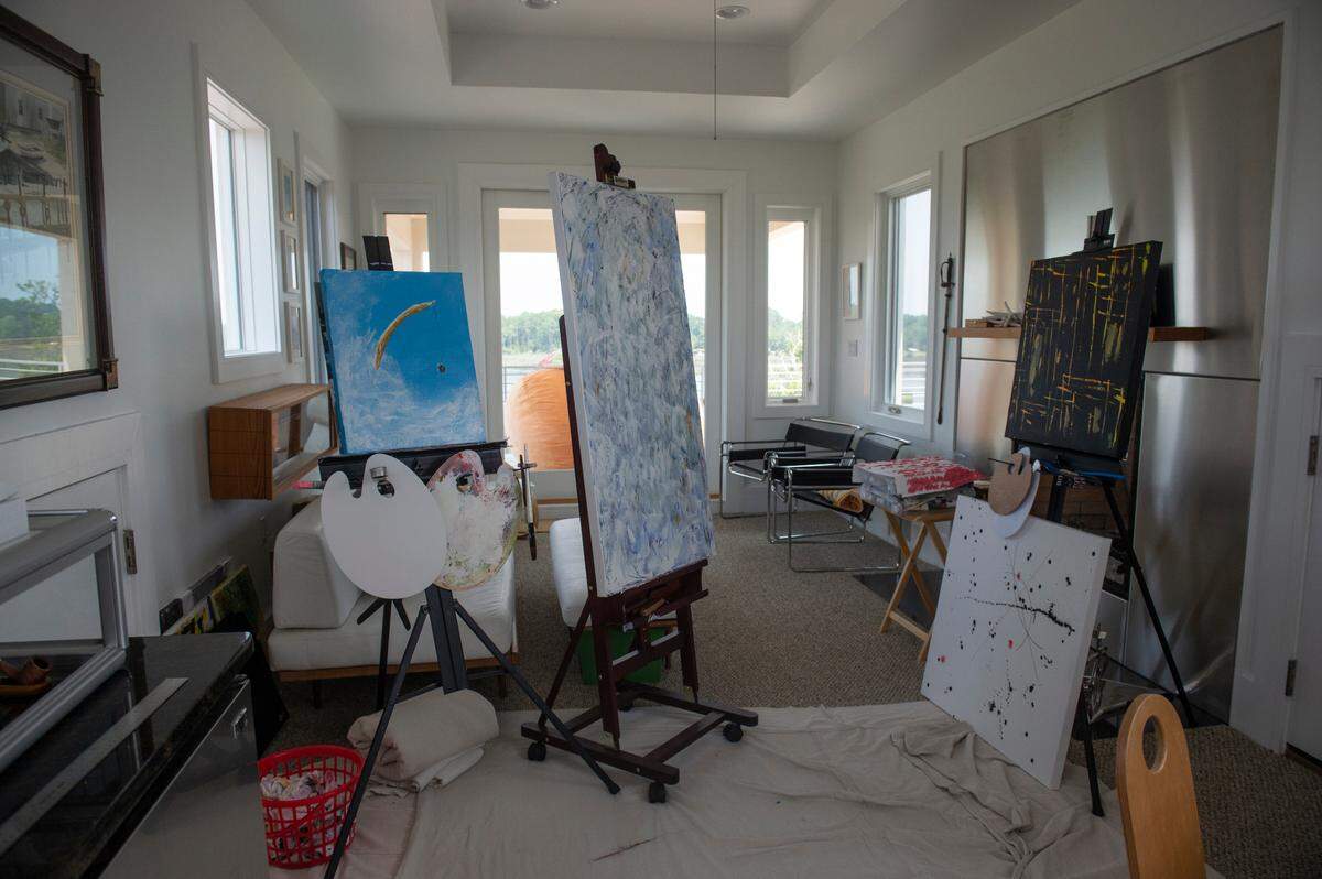 The top floor room, which currently houses an art studio, inside a house for sale off of Rue Rivage in Ocean Springs on Friday, June 9, 2023.