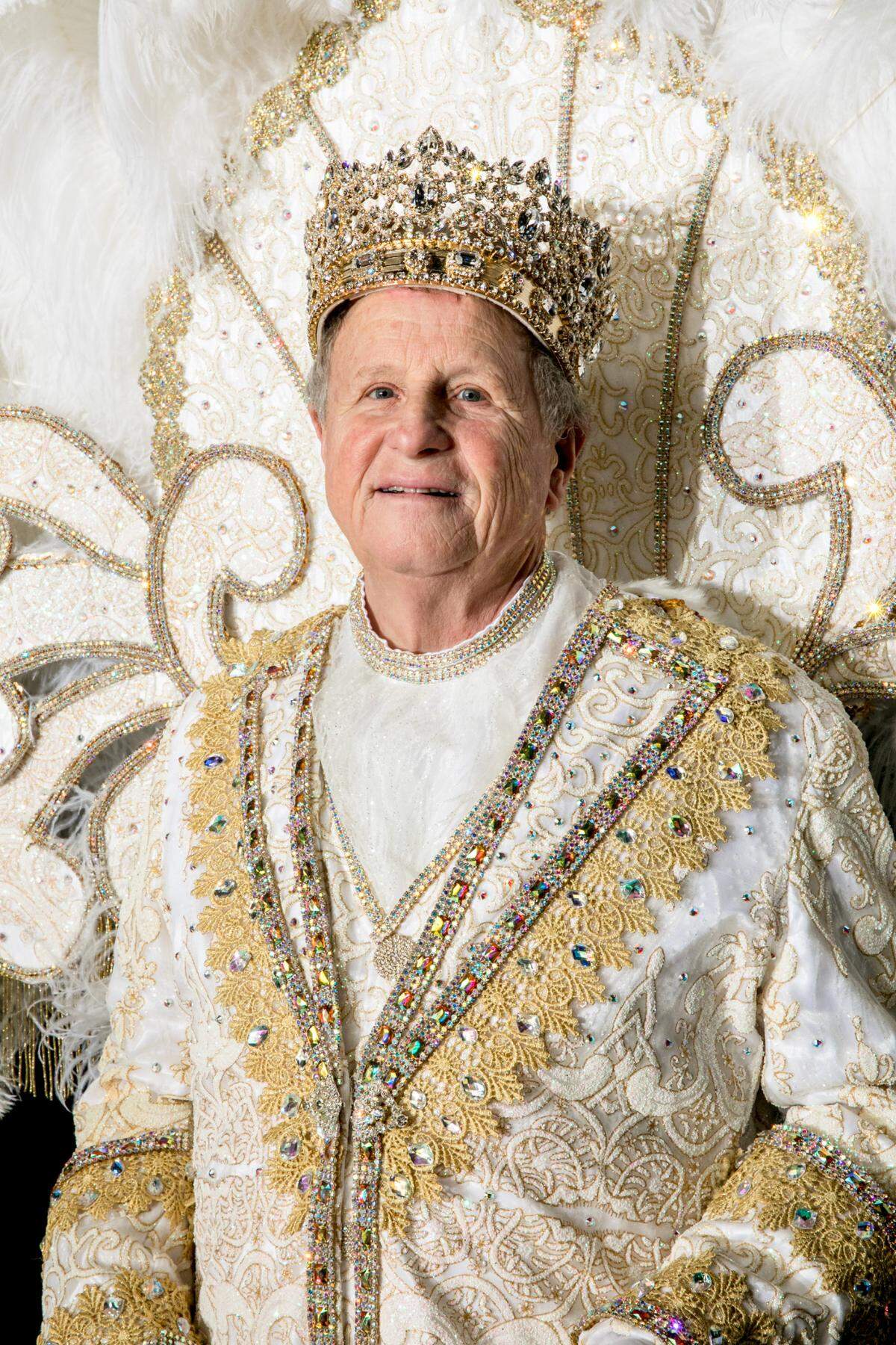 Gulf Coast Carnival Association King and Queen portraits at Golden Nugget in Biloxi, Mississippi, on Saturday, January 29, 2022. King d’Iberville is Bobby Knesal.