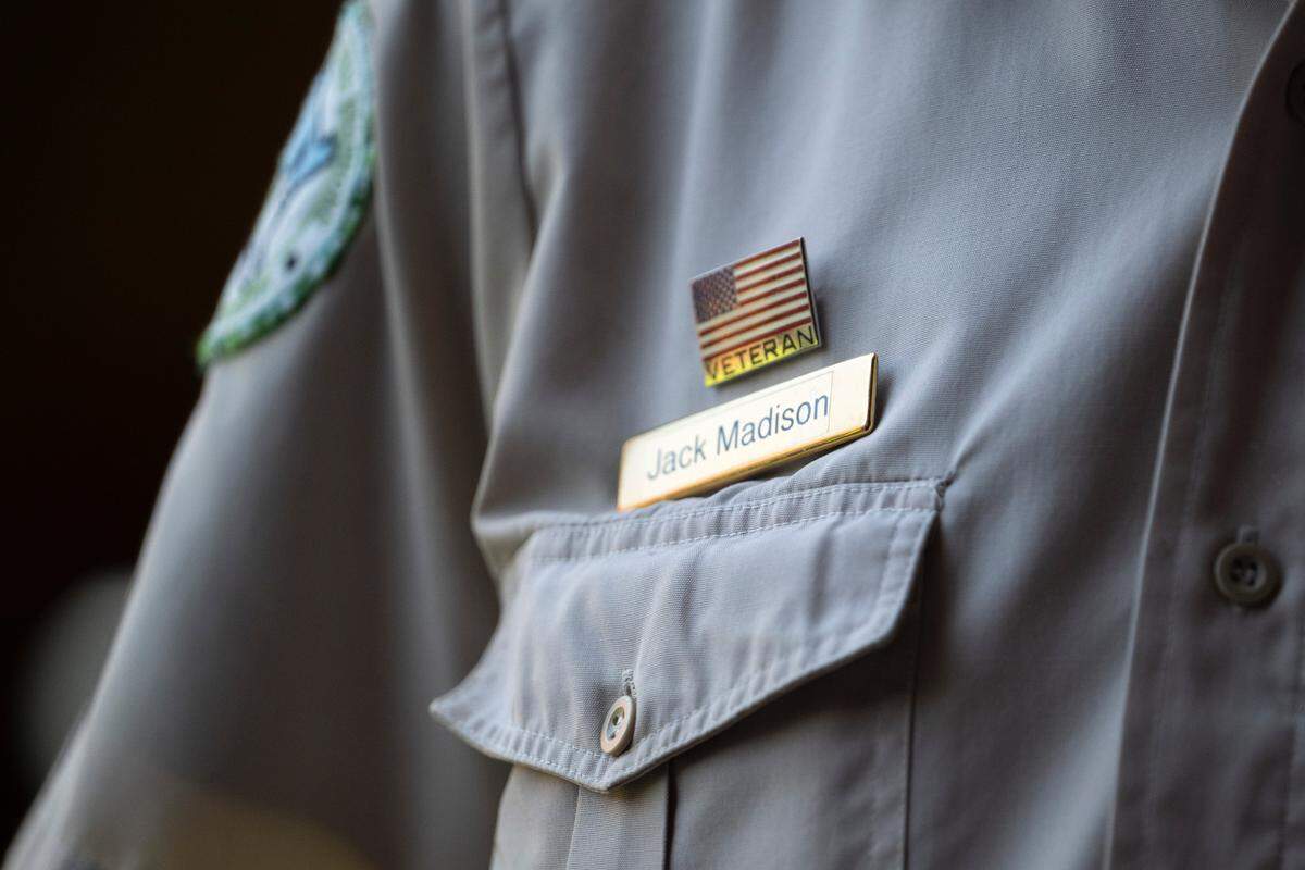 Jack Madison, a volunteer tour guide for Gulf Islands National Seashore, gives one final tour of Fort Massachusetts on Ship Island on Friday, July 11, 2025 — his 100th birthday.
