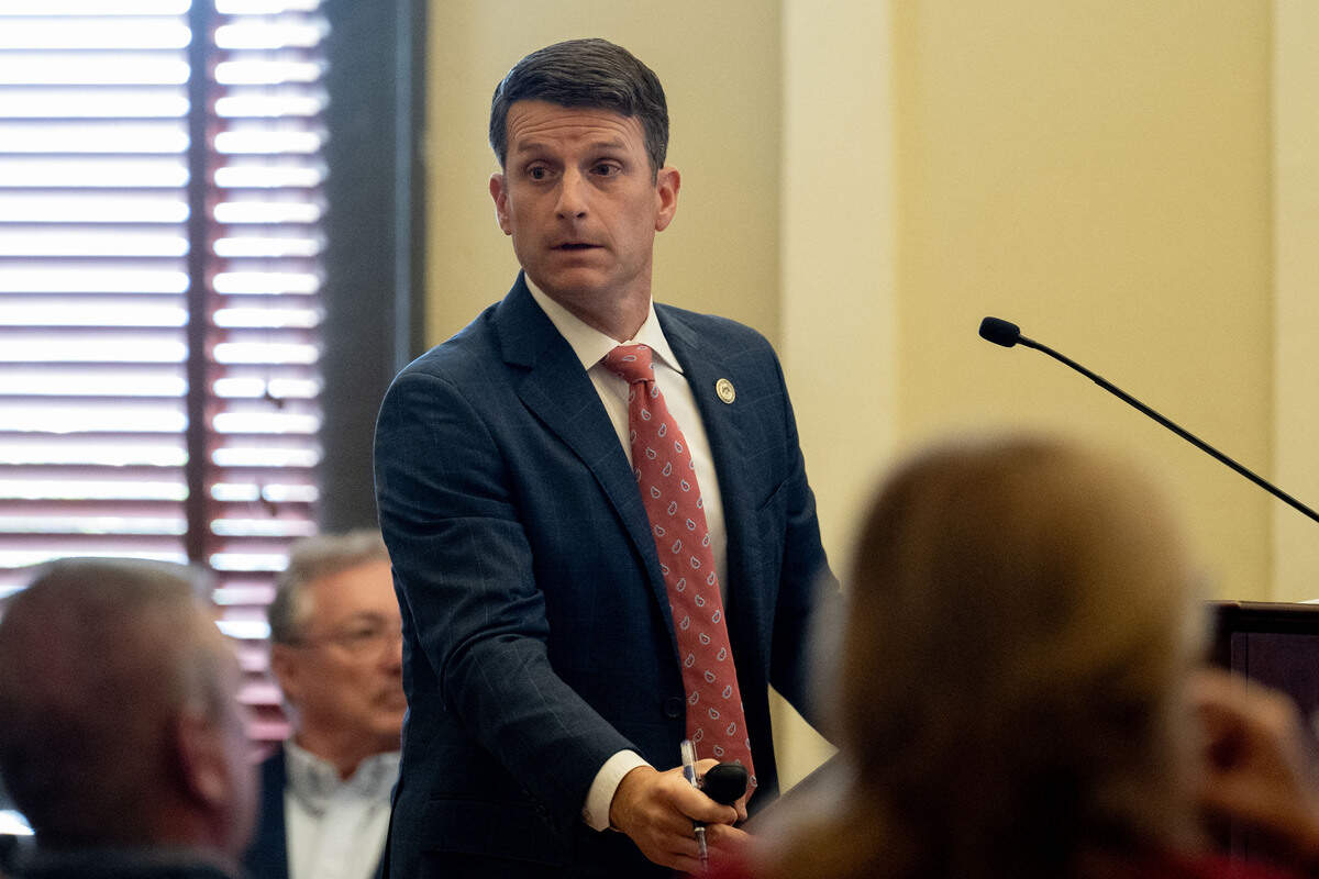 Assistant District Attorney Matthew Burrell looks to the jury Thursday during the trial for Philip and Alan Moran.