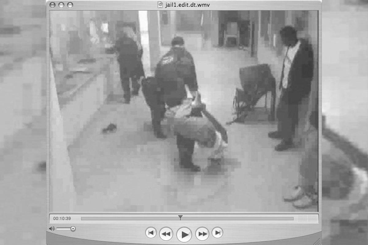 Jessie Williams was arrested on misdemeanor charges Feb. 4, 2005, and was taken to Harrison County jail. The jail surveillance cameras captured him being kicked, slapped, punched, pepper-sprayed under a hood that covered his face, stunned with a Taser, hogtied with handcuffs, wrapped in a blanket and thrown to the ground on his way to being placed in a restraining chair.