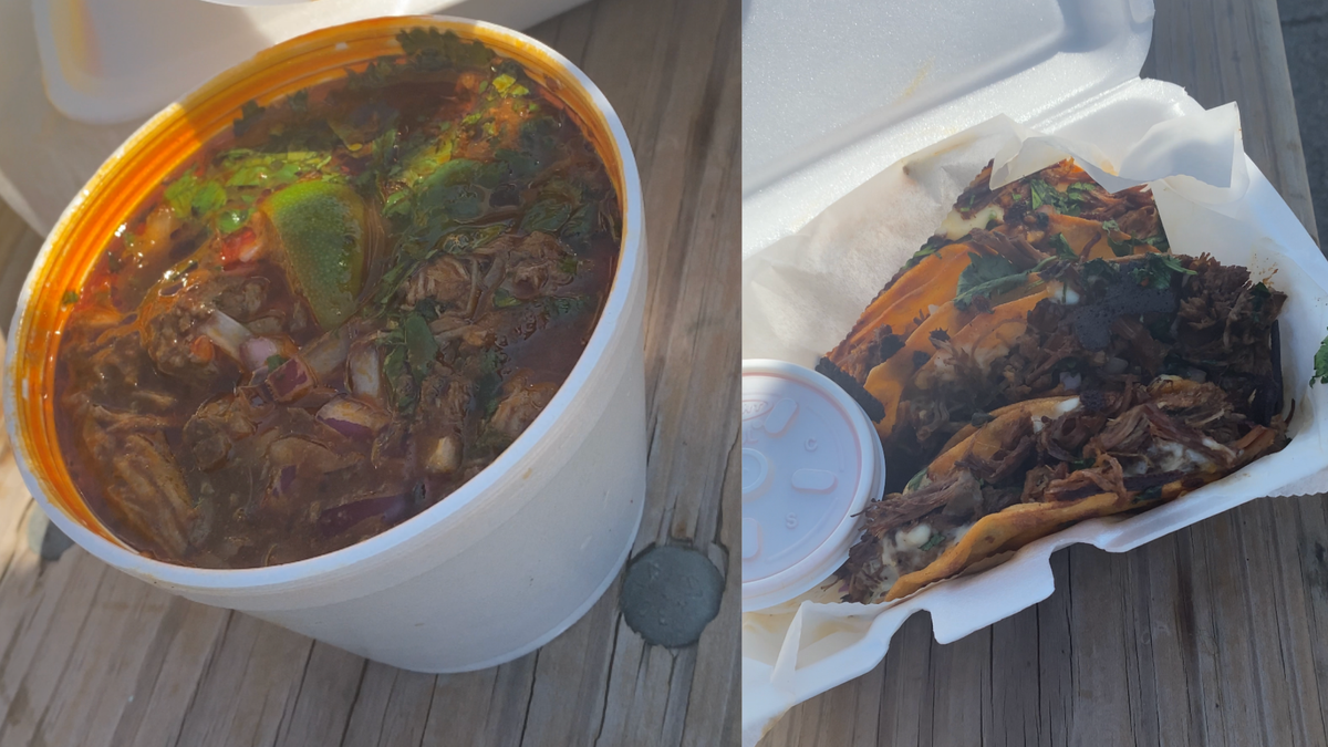 The birria ramen and birria tacos from the Sugar Beans Mobile Café food truck in Gautier.
