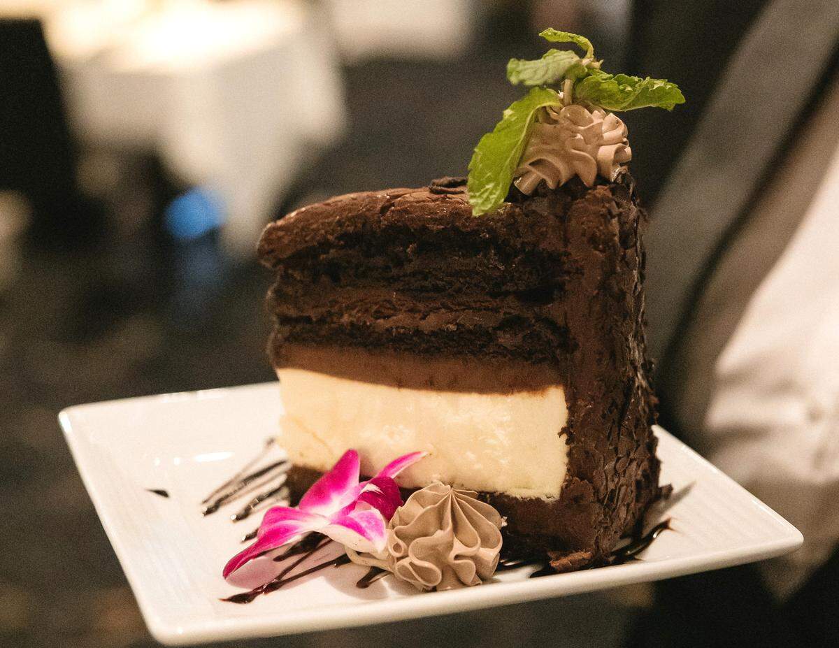 An elegant dessert completes a meal at The Library Restaurant at Markham Hotel in downtown Gulfport. 