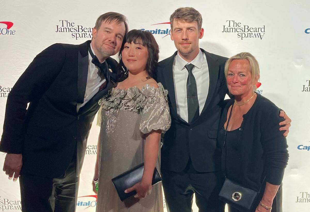 Representing Vestige restaurant in Ocean Springs at the 2024 James Beard Awards in Chicago are, from left, owners Alex Perry and Kumi Omori, along with team members Carson Neaves and Angela Turnage. Vestige was nominated as one of the top 5 restaurants in the country.