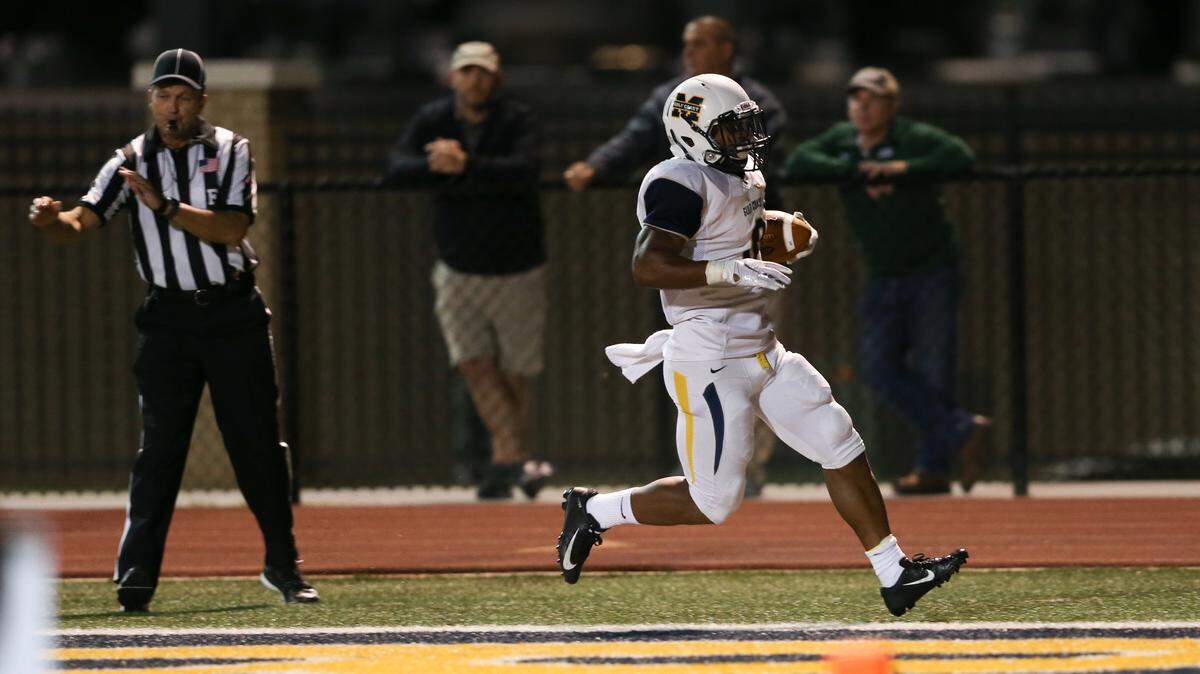 Mississippi Gulf Coast running back Terrion Avery scores one of his two touchdowns against East Central in a 27-14 win Thursday in Perkinston.