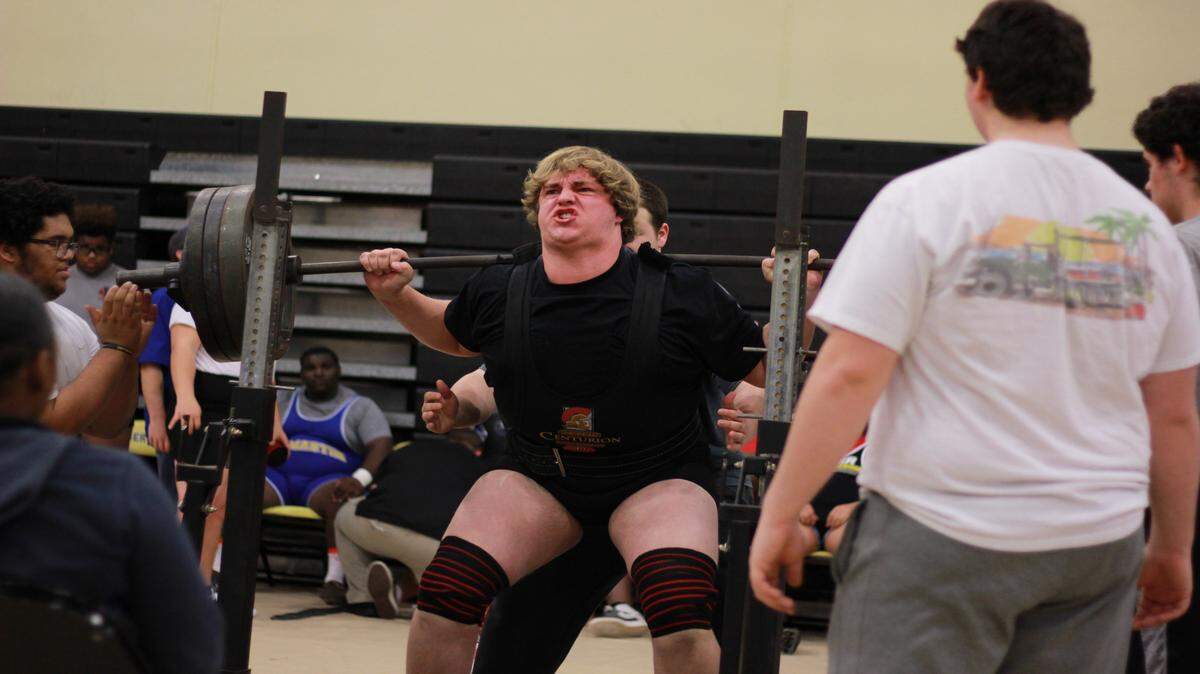 COURTESY SARA BOONE 
 D'Iberville's Clay Wanner placed third in the 308-plus pound weightclass at this weekend's Region 4-6A powerlifting competition.