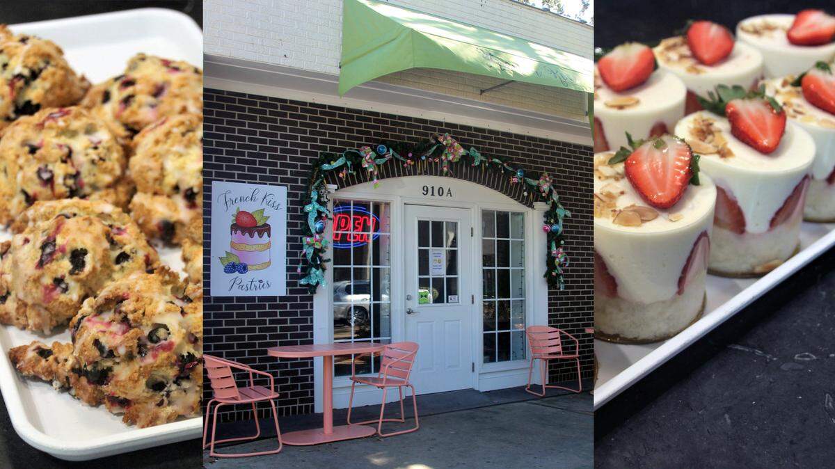 French Kiss Pastries has a new location in downtown Ocean Springs on Washington Avenue, plus and expanded menu with traditional sweets like blueberry scones, left, and strawberry cream cheese Bavarians. There’s also a healthy lunch menu that changes daily.