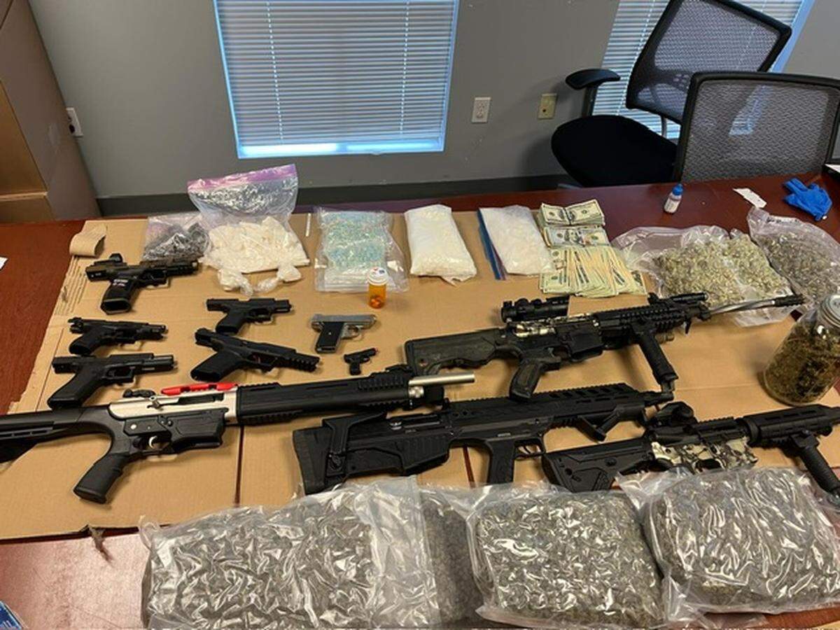 The Harrison County Sheriff’s Office said investigators recovered one pound each of fentanyl, methamphetamine and cocaine during a search last week in D’Iberville. They also found 2,000 MDMA, or ecstasy, pills, 10 pounds of marijuana, ten guns and $15,000, according to a news release.