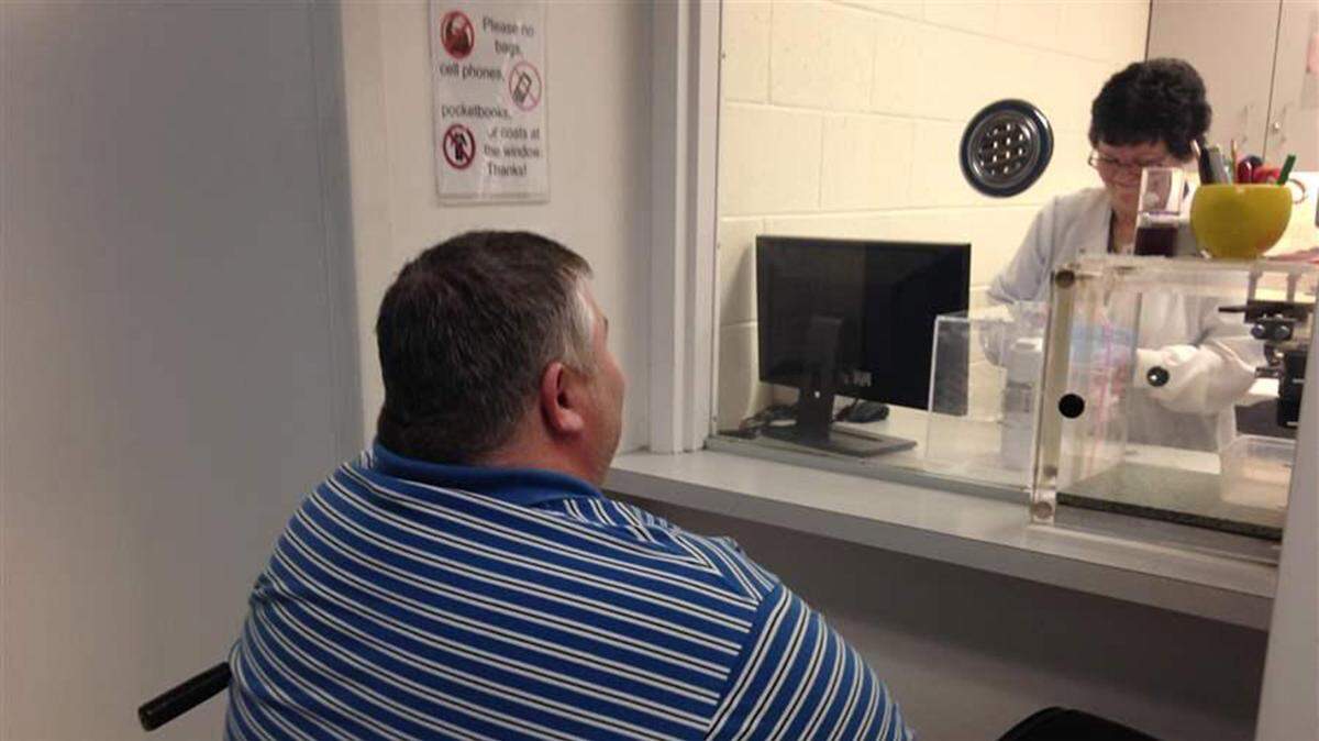 A patient gets a dose of the anti-addiction medicine buprenorphine at the medication-assisted treatment center in Baltimore. Pearl River County has halted efforts to offer similar treatment, resulting in a lawsuit.