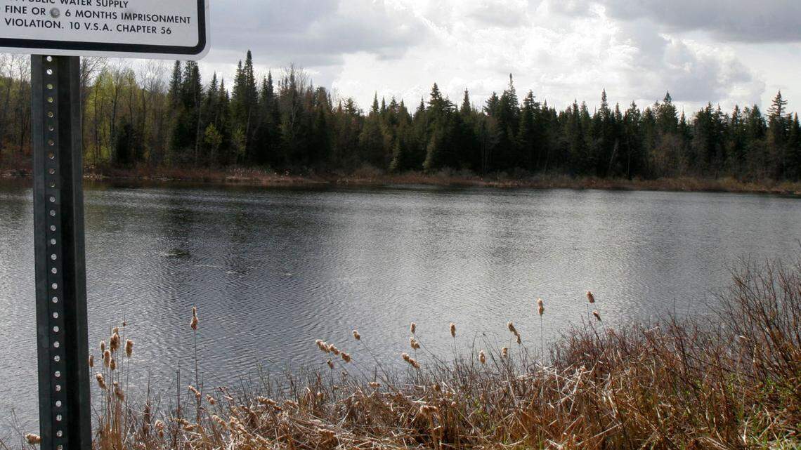 The car was fully submerged in the private pond (not the one shown above), officials said.