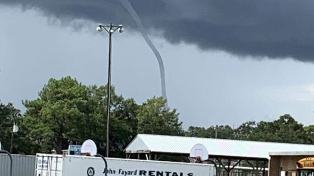 A water spout formed and dissipated over land in Ocean Springs on August 8, 2022.