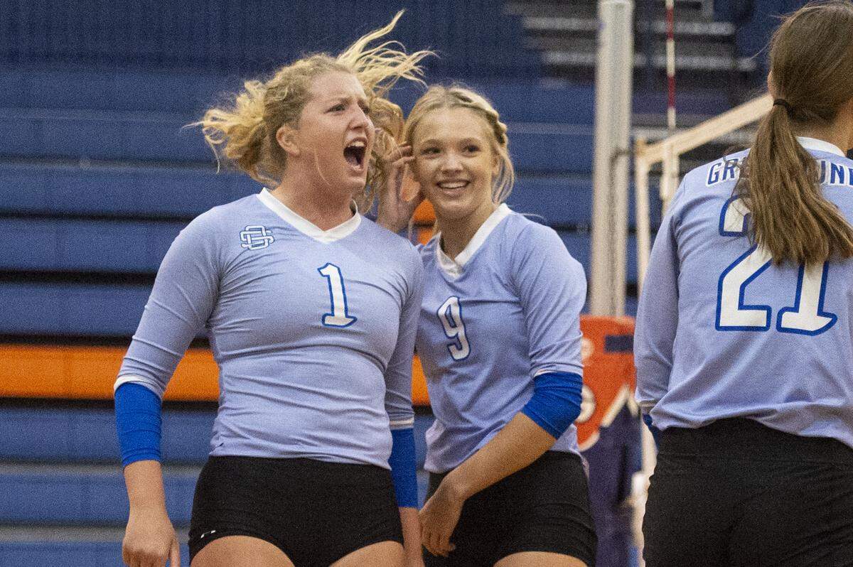 Ocean Springs’ Rhys St. Amant celebrates during a game against Gulfport at Gulfport High School in Gulfport on Tuesday, Oct. 4, 2022.