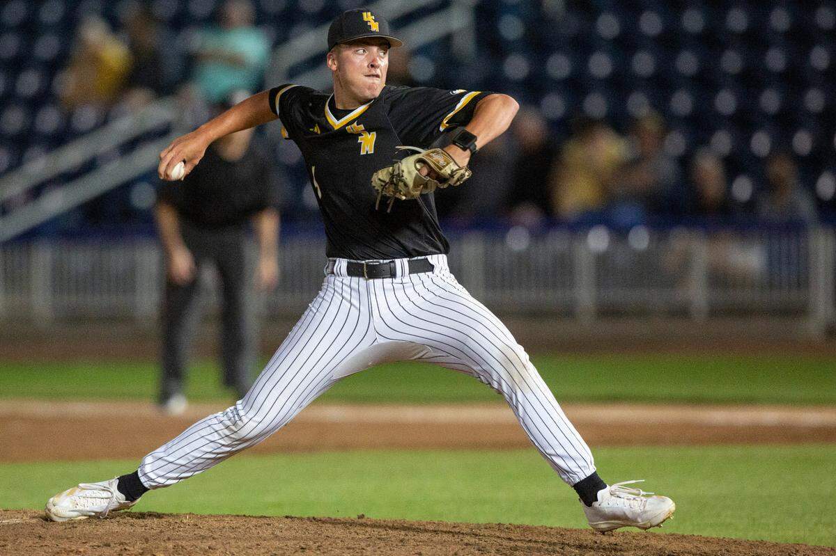 Southern Miss’ Colby Allen throws a pitch during a game against Nicholls State at Keesler Federal Park in Biloxi last season.