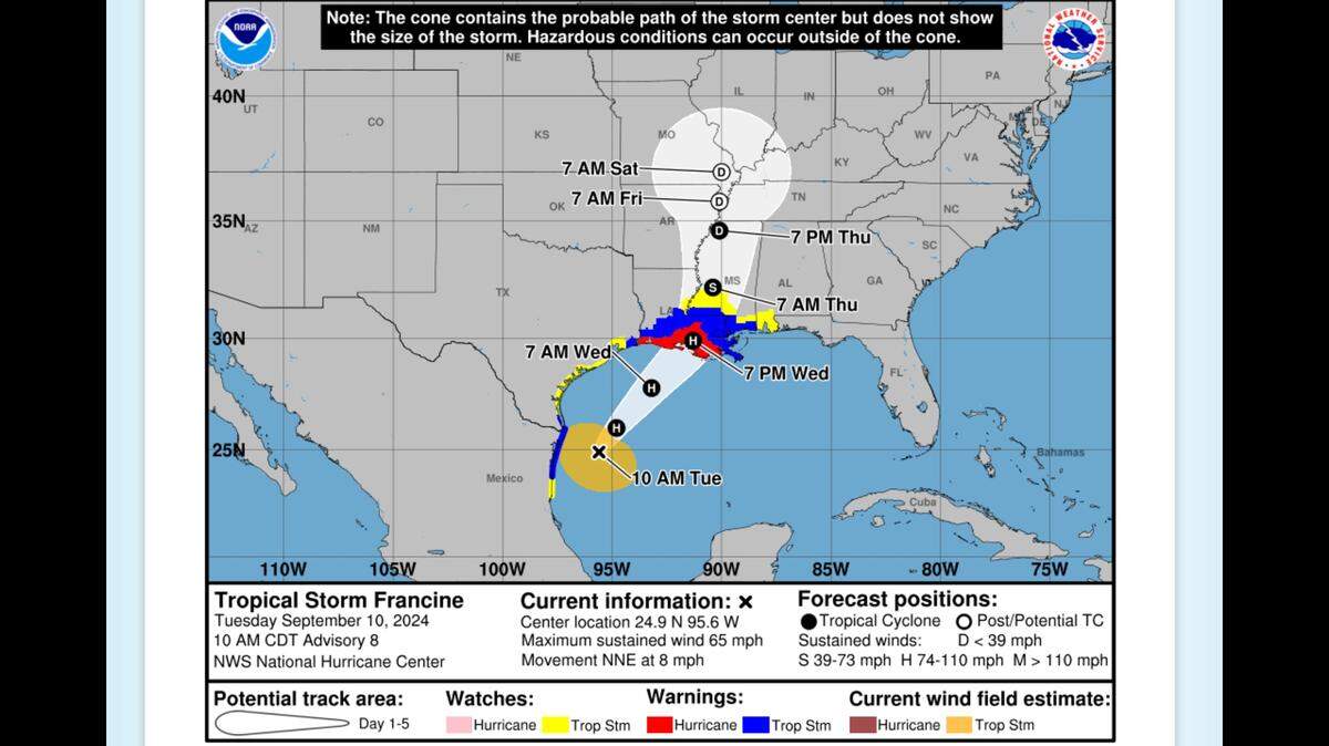Experimental ‘cone of uncertainty’ gets real-time test with Francine. Here’s what’s new