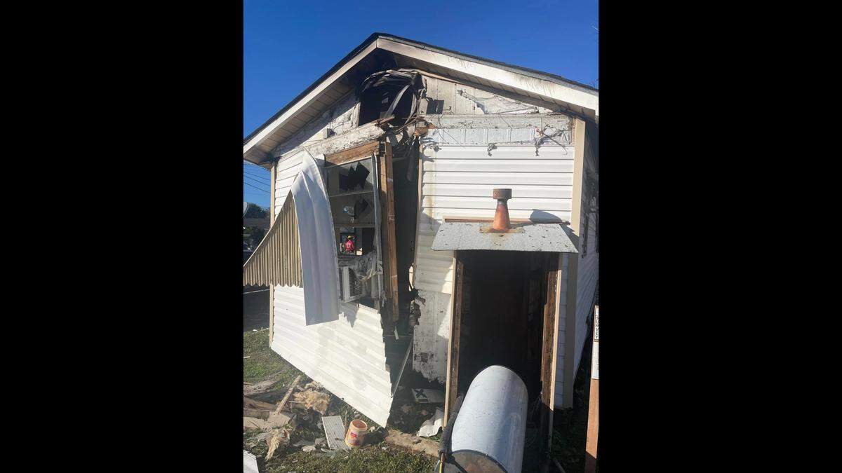 This photo from Gulfport Fire Department shows the damage to one of the 14 units at Evergreen Apartments on Tuesday, Dec. 31, 2024.