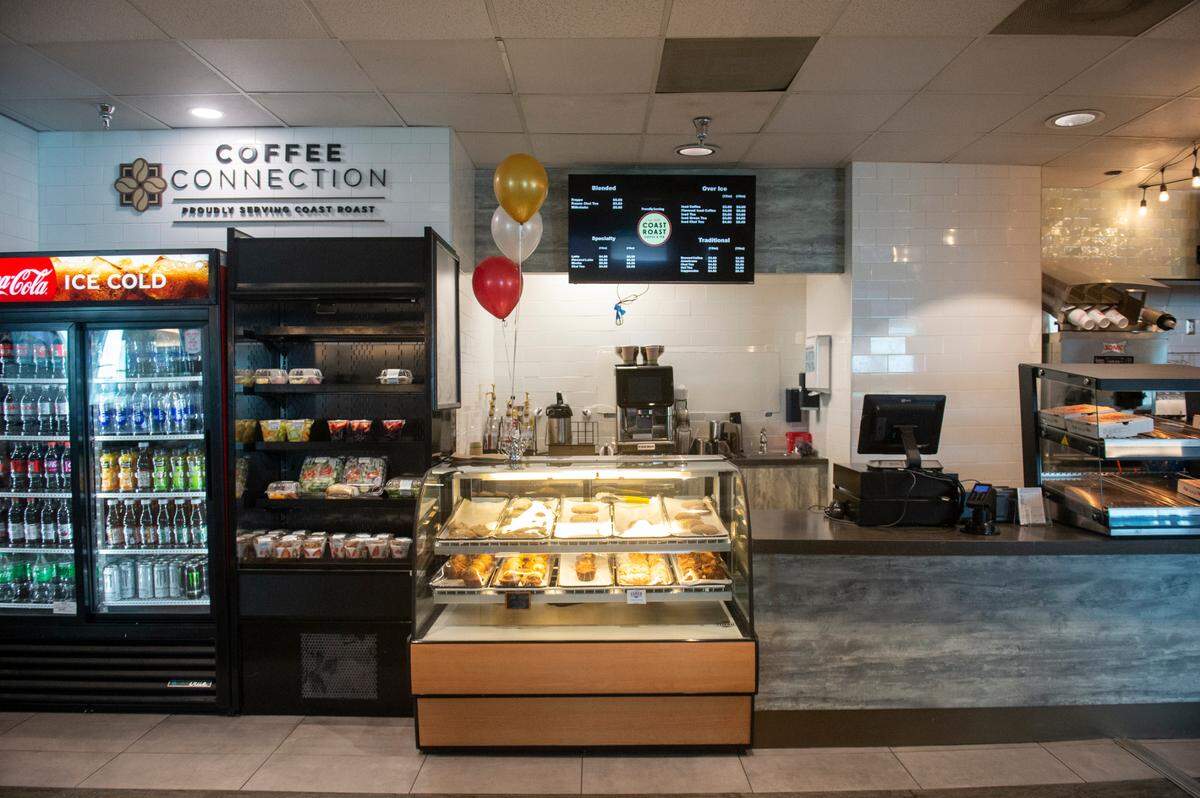 Coffee Connection, a grab-and-go restaurant serving Coast Roast coffee, pastries and other snacks, is one of the new food offerings at Gulfport-Biloxi International Airport that opened on Wednesday, April 26, 2023.