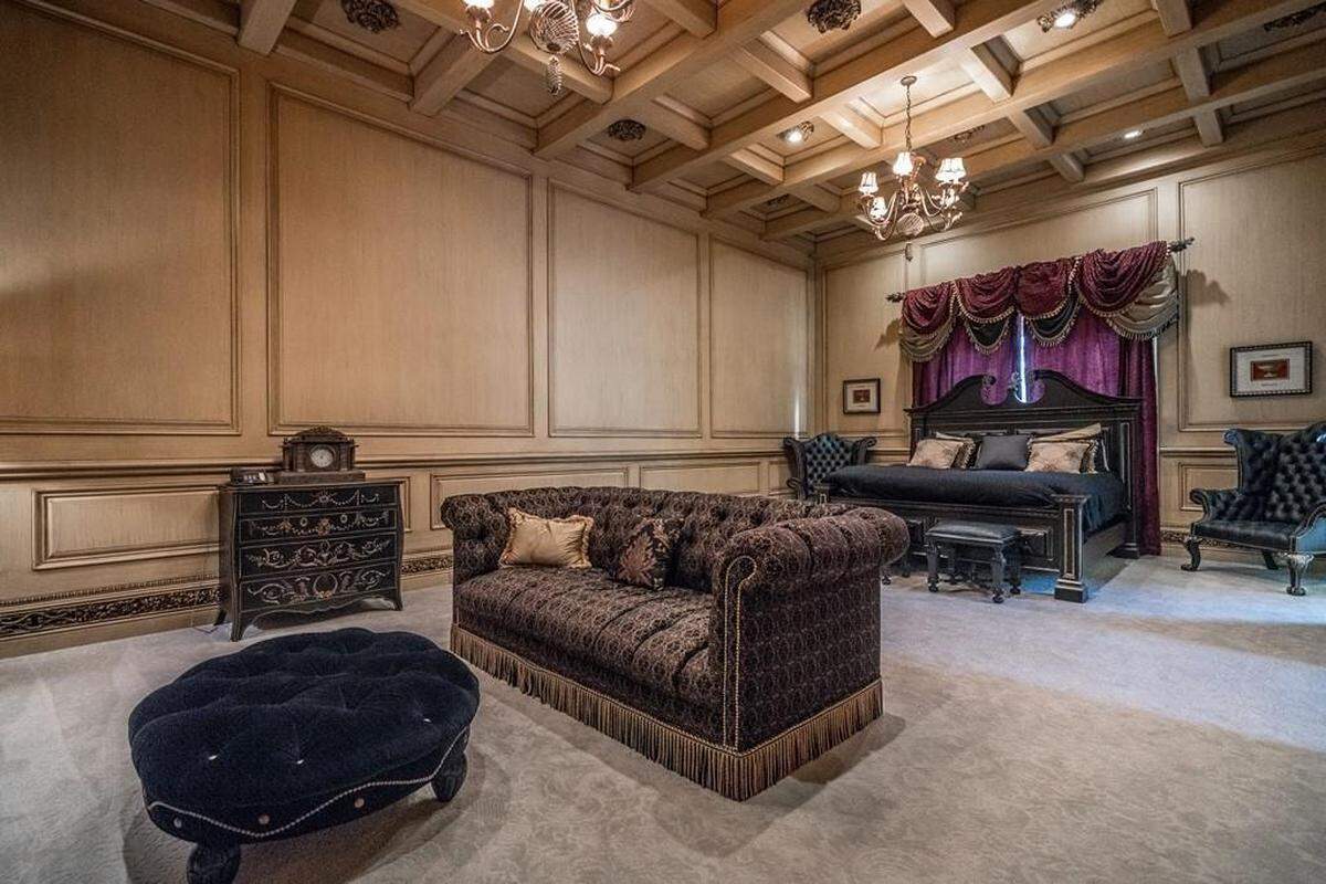 The mansion features several high-end touches including Moroccan hardwoods, Italian tile, ornate floors and 10-foot ceilings, according to the listing.