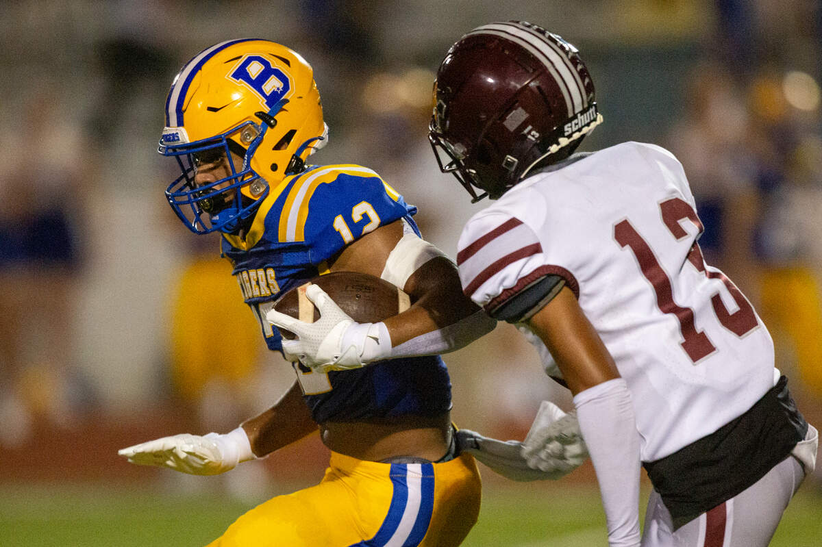 Bay High’s Avery Harris runs the ball during a game between Bay High and Long Beach at Tiger Stadium in Bay St. Louis on Friday, Sept. 13, 2024.