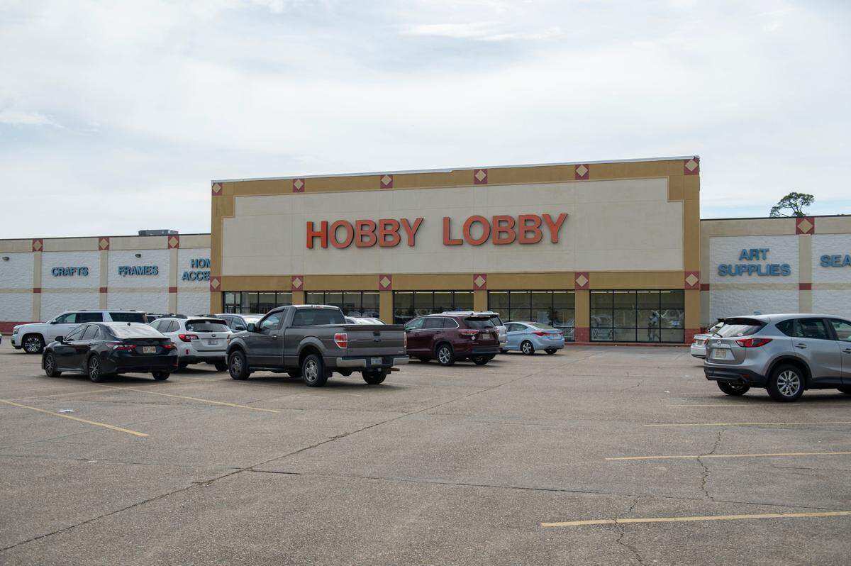 The former location of Hobby Lobby on Pass Road in Biloxi is being transformed into indoor pickleball courts.
