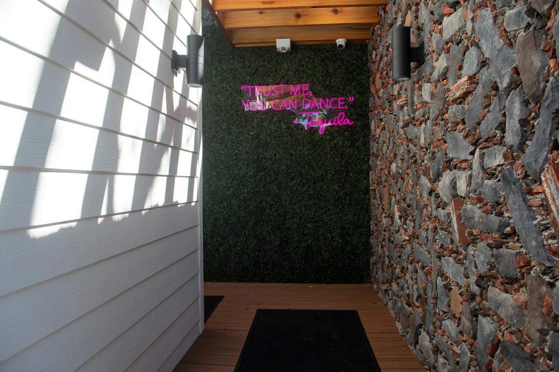 A neon sign greets customers on the way to the restroom at the newest location of Aztecas Restaurant and Cantina in Biloxi on Thursday, March 6, 2025.