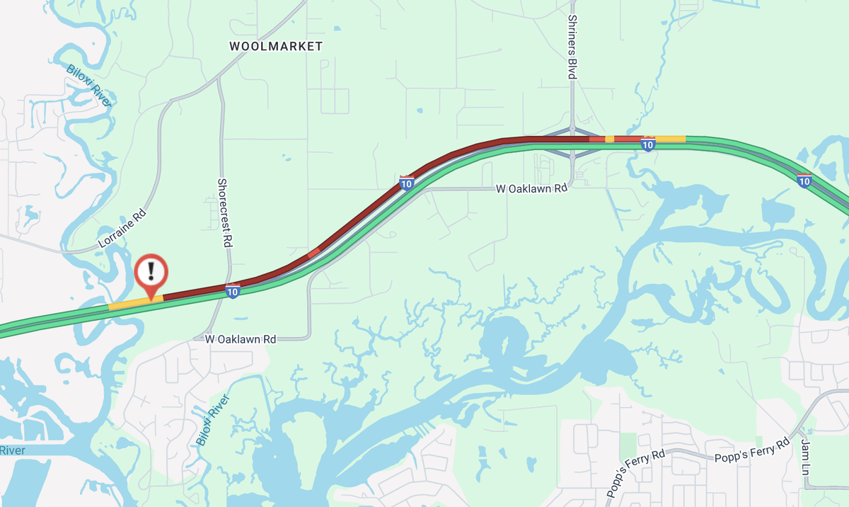 A backup formed Tuesday morning on Interstate 10.