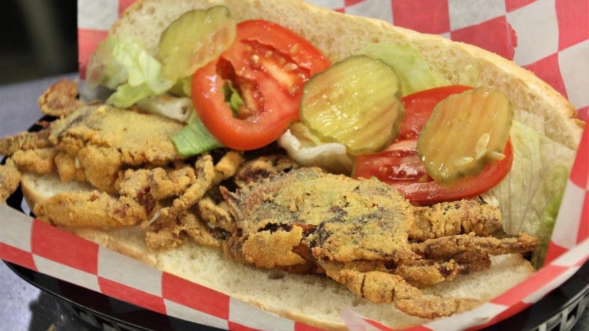 A softshell crab po-boy is delicious.