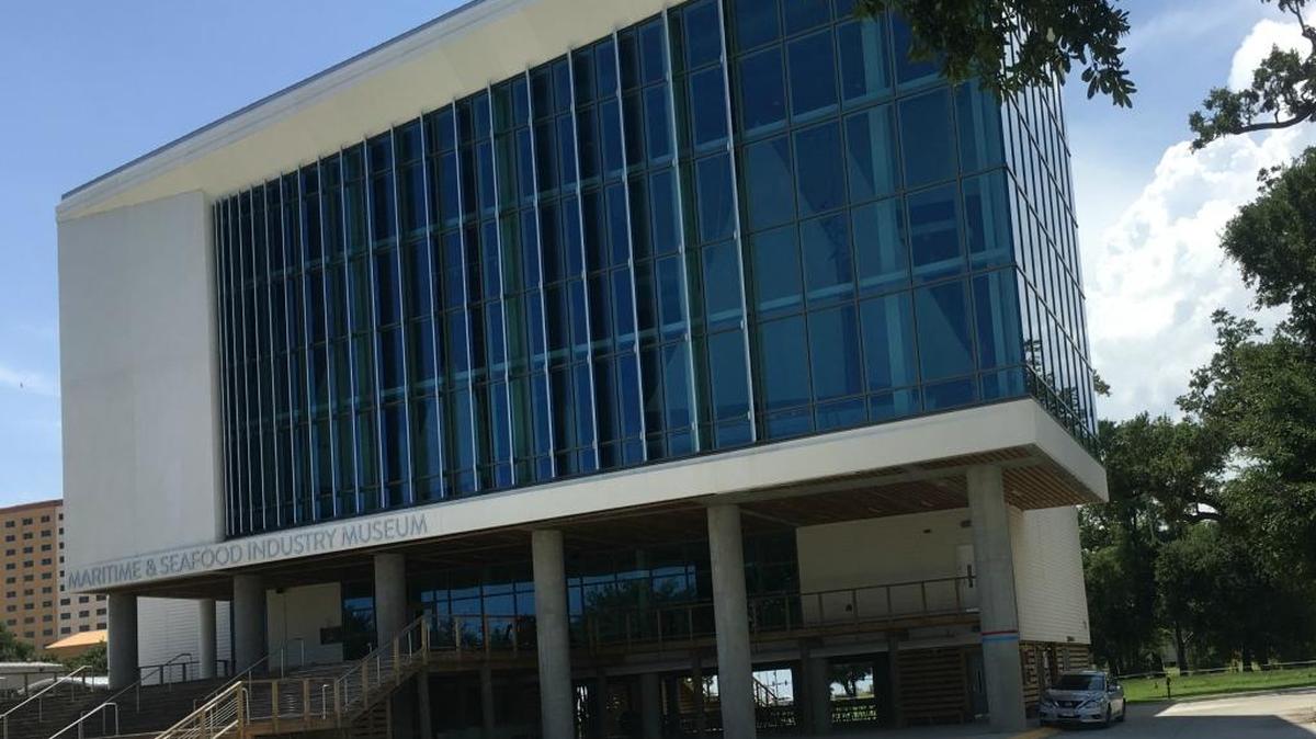 The design of the Maritime & Seafood Industry Museum in Biloxi was inspired by the image of a ship in a bottle.