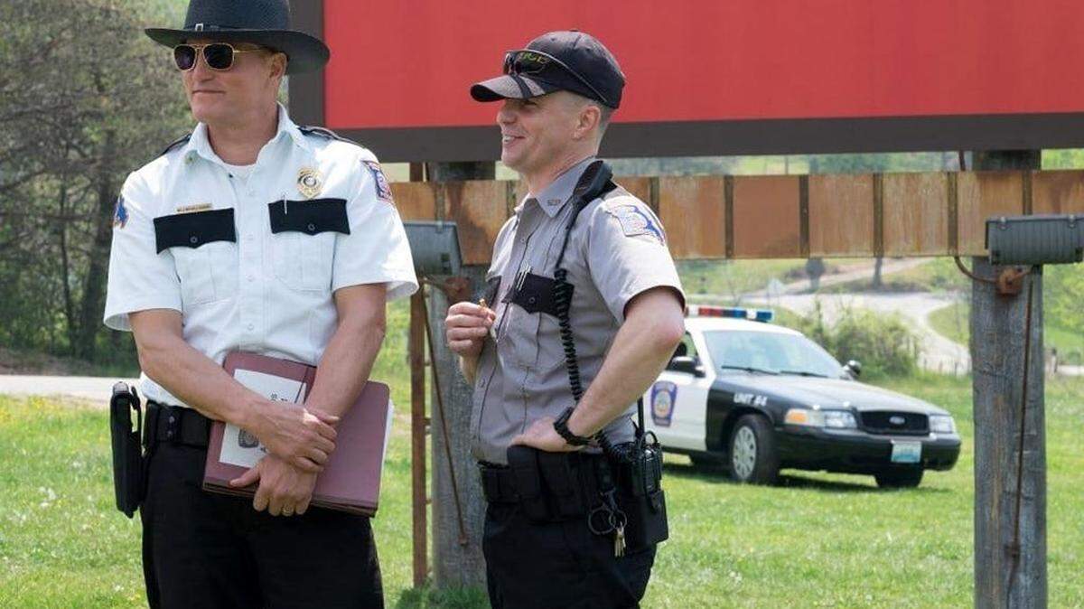 Woody Harrelson and Sam Rockwell in ‘Three Billboards Outside Ebbing, Missouri.’
