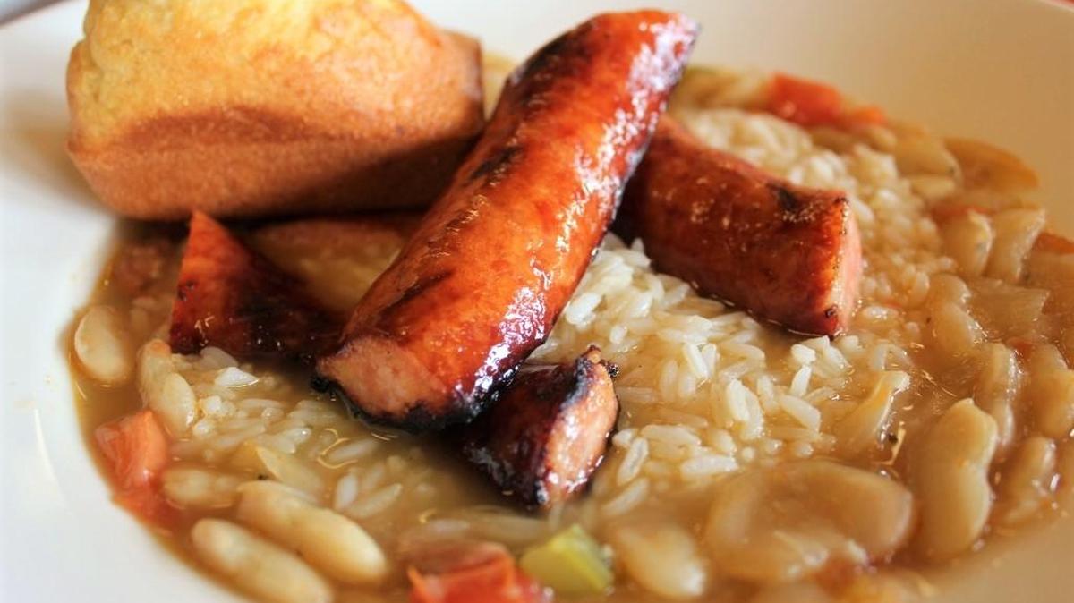 White beans and sausage is a delicious pairing.