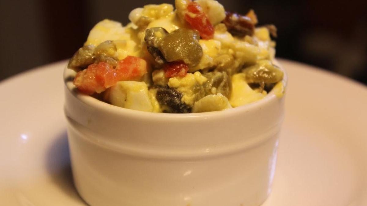 Try making egg salad with olive salad for a unique change.