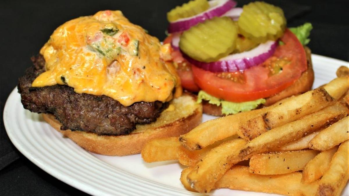 Pimento and cheese makes the best topping for a cheese burger.