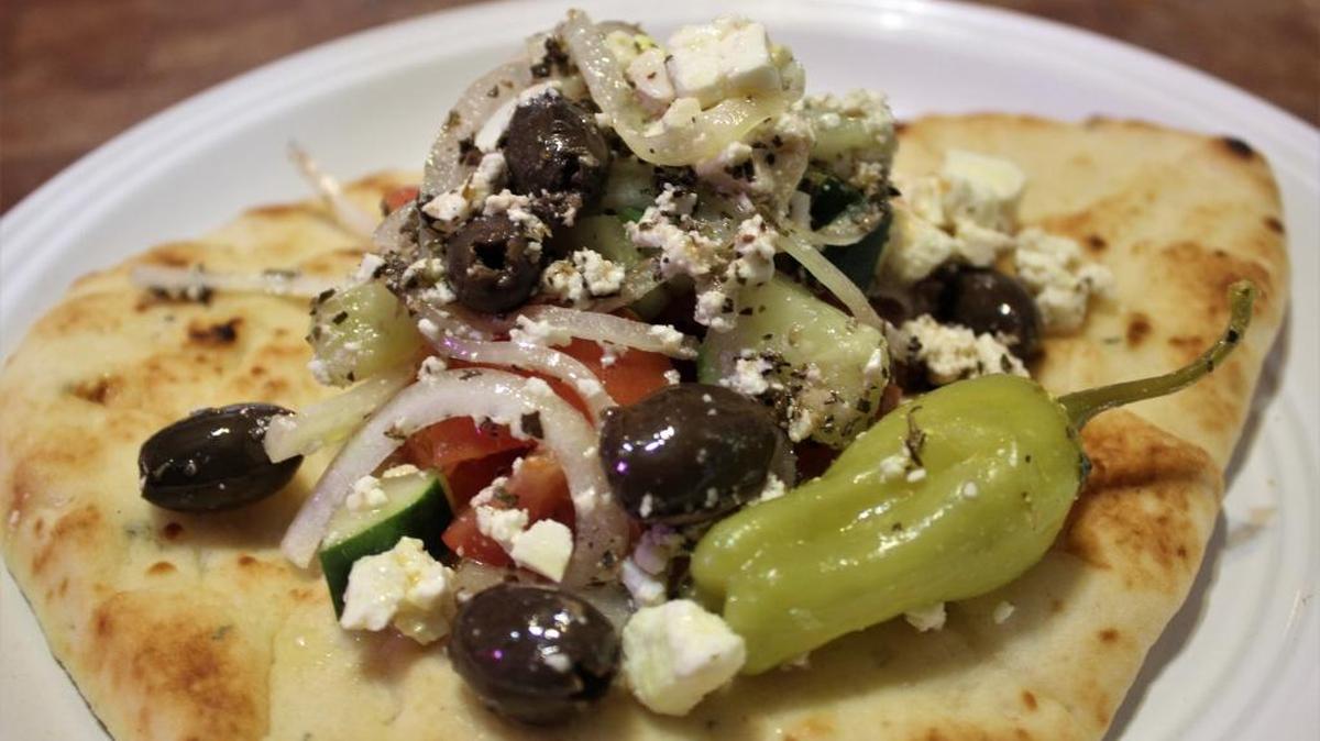 Olive and feta cheese give this salad a Mediterranean flair.