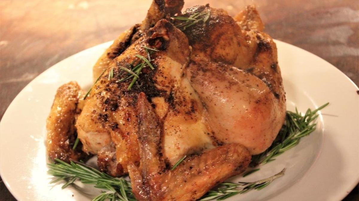 A roasted chicken is a simple dinner idea and no rotisserie is required.