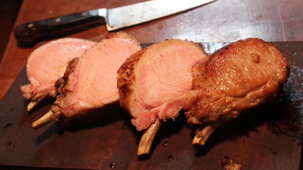 A rack of pork, cooked sous vide, is simple and amazingly tender.