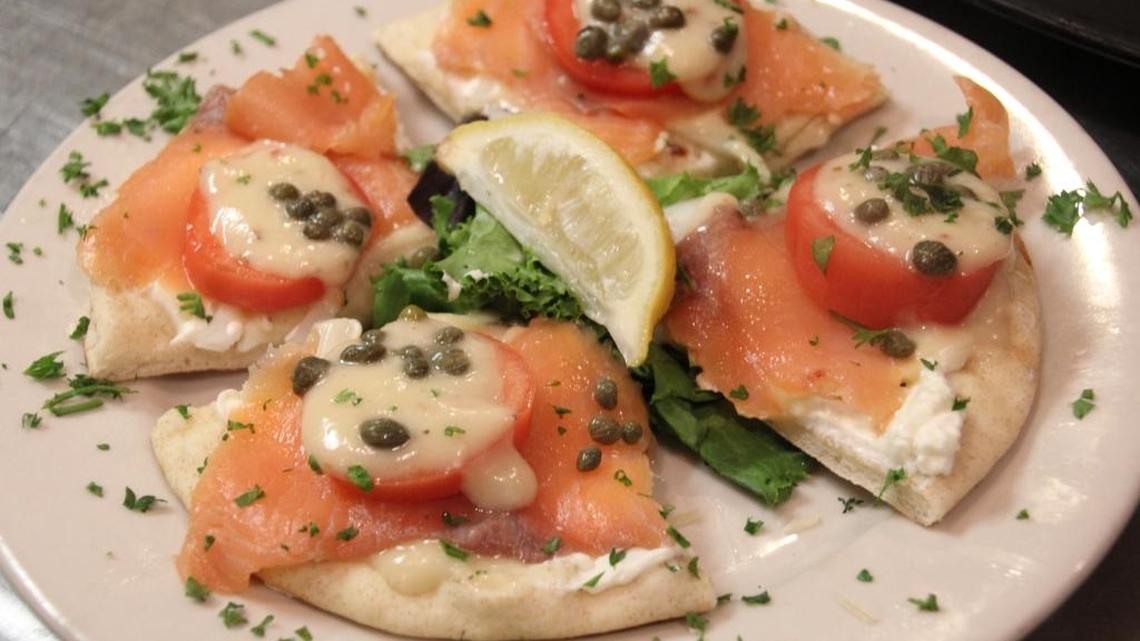 Smoked salmon served this way is great for fish Fridays in Lent